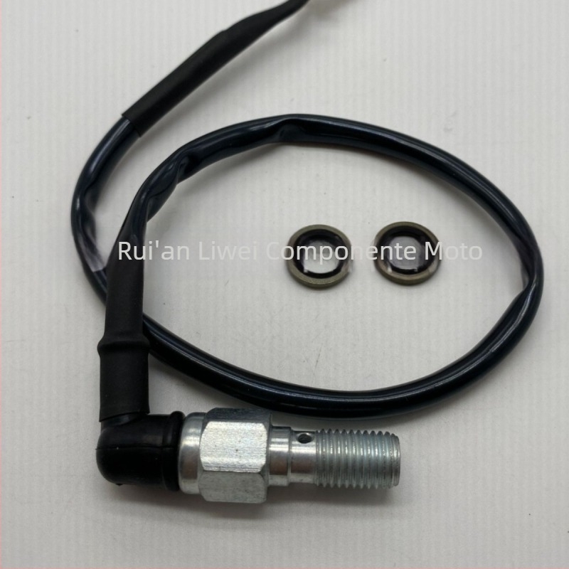 Comutator hidraulic de frână pentru motociclete, vehicule electrice și ATV-uri, dimensiuni 10x1.25 mm, fir zincat de 30 cm, model liwei6001