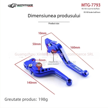 MOTOTIGER MTG-7793 Mâner frână universal pentru RS100, CNC din aliaj de aluminiu, tijă de ambreiaj modificată, greutate 198 g
