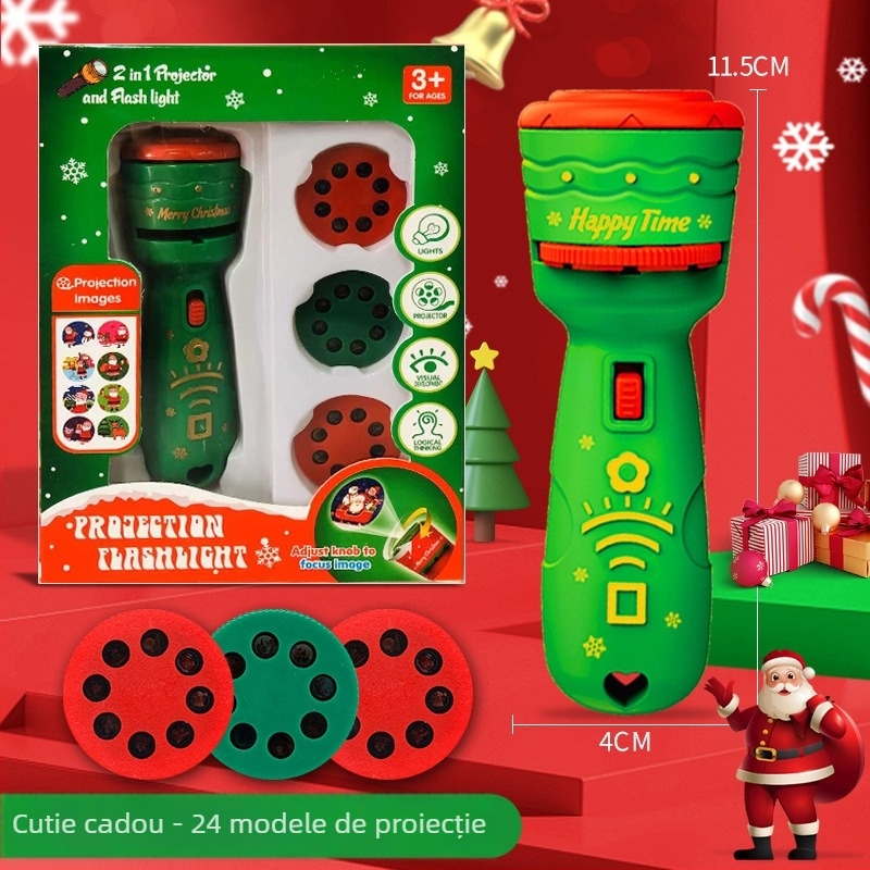 Jucărie-proiector educațional – modele luminoase cu desene animate, din plastic, brand Shuang Lilong, pentru copii 4–6 ani