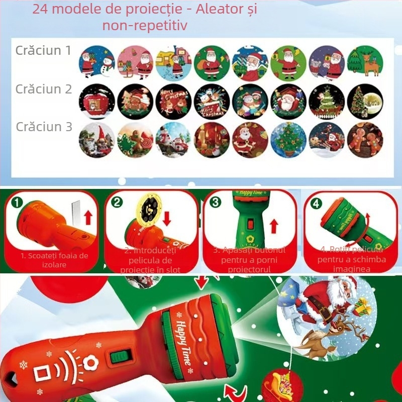 Jucărie-proiector educațional – modele luminoase cu desene animate, din plastic, brand Shuang Lilong, pentru copii 4–6 ani