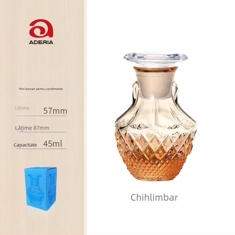 Aderia Sticlă cristalină pentru ulei și oțet – sticlă pentru condimente lichide, cadou pentru târguri și cadouri corporative