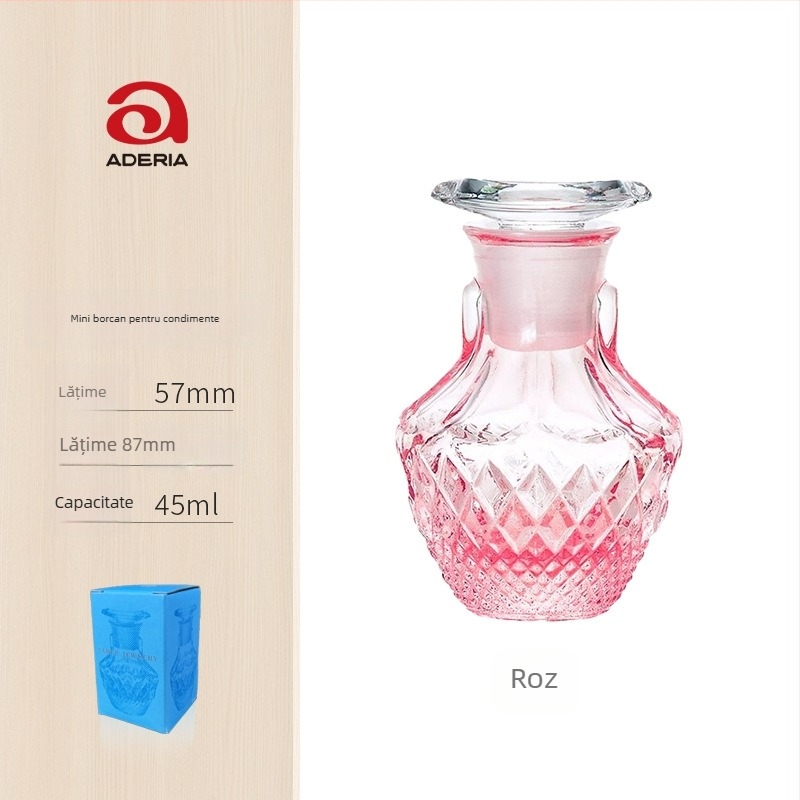 Aderia Sticlă cristalină pentru ulei și oțet – sticlă pentru condimente lichide, cadou pentru târguri și cadouri corporative