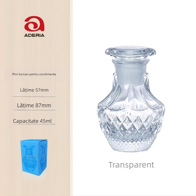 Aderia Sticlă cristalină pentru ulei și oțet – sticlă pentru condimente lichide, cadou pentru târguri și cadouri corporative