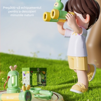 Set educațional optic pentru copii: teleskop, kaleidoscop, proiector, fluier și lanternă; Material plastic • vârstă 3–6 ani • Brand: Smart Cat • 3C certificat: 2024152202053465 • Ambalare: cutie de carton