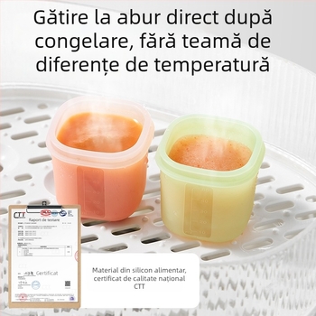 Taoqibaby cutie depozitare hrana bebelușilor cu formă din silicon, pachet de 8, compartimente congelator, pentru piure de carne