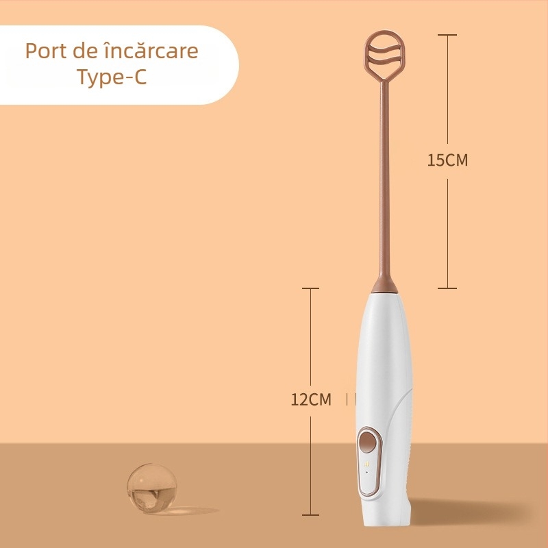 Mixer electric portabil fără fir pentru pudră de lapte și pudră de cacao, mixare fină, compact și ușor de purtat, material PP, personalizare
