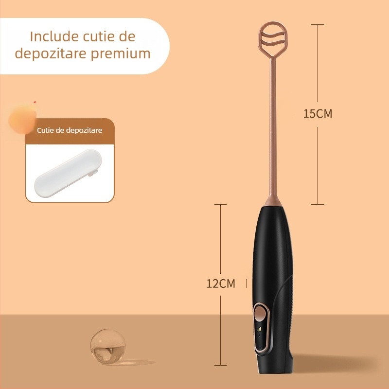 Mixer electric portabil fără fir pentru pudră de lapte și pudră de cacao, mixare fină, compact și ușor de purtat, material PP, personalizare