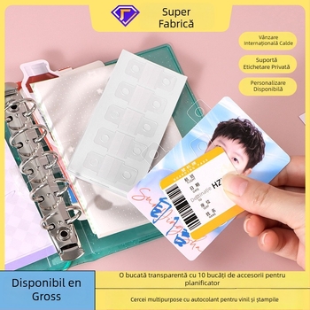 Inel PET pentru dosar cu gaură circulară, adeziv auto — accesorii de organizare pentru jurnal și modificări DIY