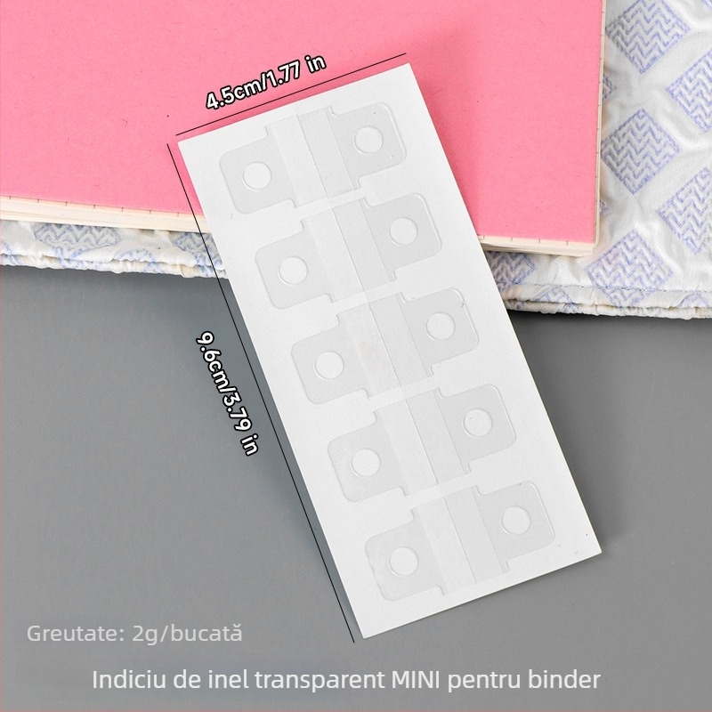 Inel PET pentru dosar cu gaură circulară, adeziv auto — accesorii de organizare pentru jurnal și modificări DIY