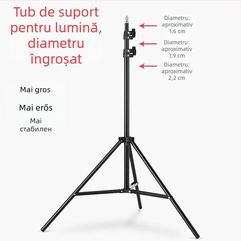 Stativ telescopic pentru lampă de proiecție (Aliaj de aluminiu, Sarcină: 1, Înălțime: 1,4 m, Diametru țeavă: 1,9–2,2 cm, Secțiuni: 2)
