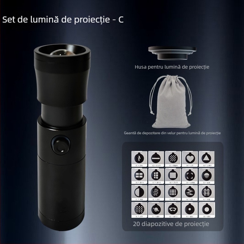 Lampa de modelare pentru fotografie cu funcție de zoom, lumină portabilă pentru portrete — 10W, 5V2A, corp din aluminiu, 460 g, model YSTZXD15