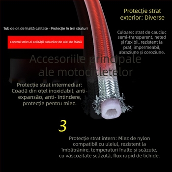 Moorer 0008 furtun de frână pentru discuri, față și spate, cu împletitură din oțel la presiune înaltă