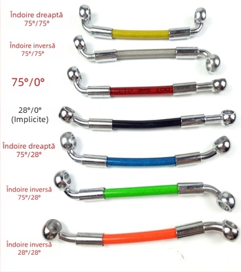 Moorer 0008 furtun de frână pentru discuri, față și spate, cu împletitură din oțel la presiune înaltă