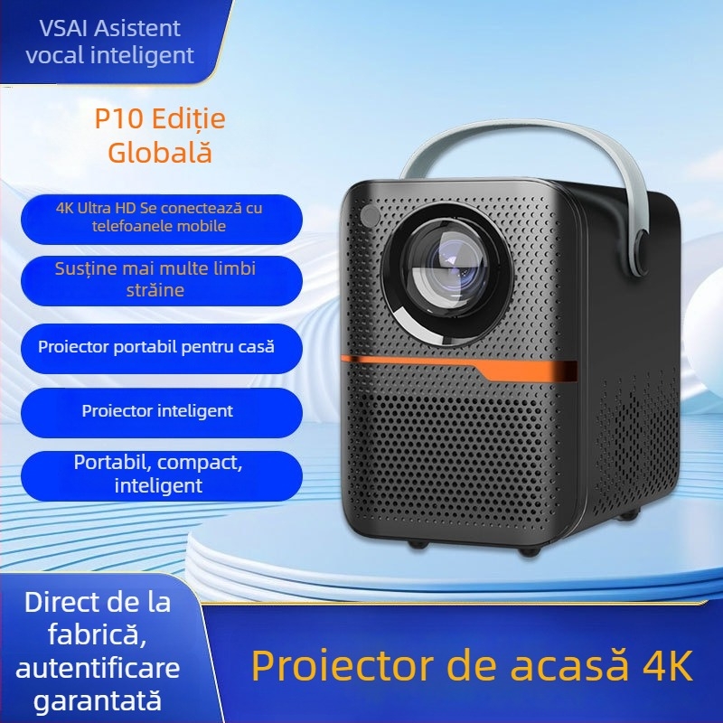 Proiector inteligent portabil pentru casă, cu cip H700, compatibil Android, suport 4K, interfață USB, control vocal, memorie RAM+ROM: 1GB+8GB / 2GB+16GB / 4GB+32GB