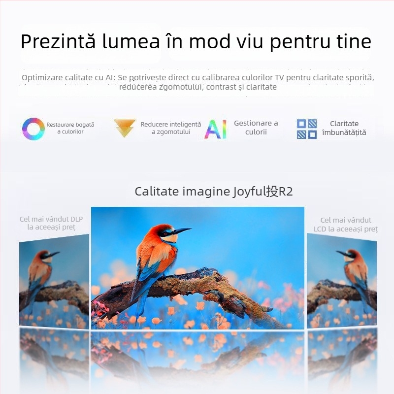 Proiector portabil Happy Investment, 1080p (1920x1080), 5000 lm, 60 W, PTZ, proiecție până la diagonala de 150 inch