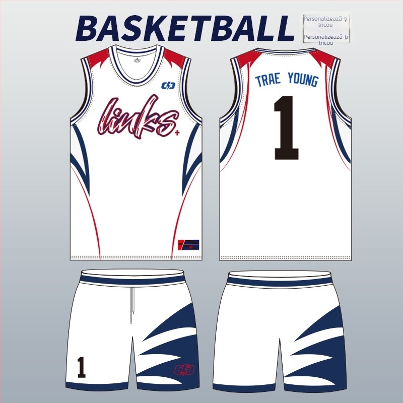 Set tricouri baschet, fără mâneci, uscare rapidă, sublimat, unisex adulți, poliester