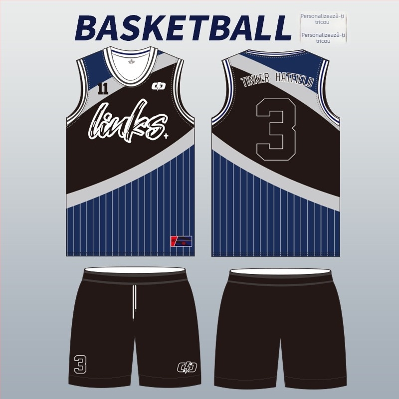 Set tricouri baschet, fără mâneci, uscare rapidă, sublimat, unisex adulți, poliester