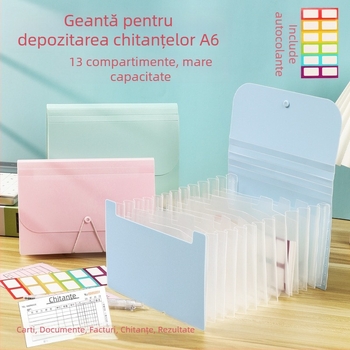 Mapă A6 mini cu 13 buzunare, PP material, personalizare, imprimare logo (Model sy241226)