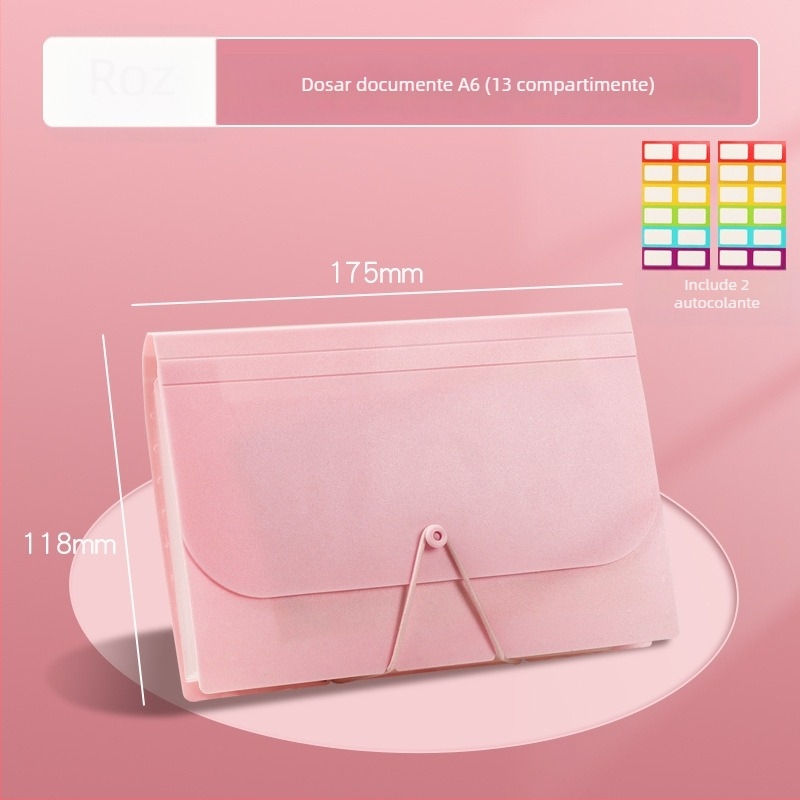 Mapă A6 mini cu 13 buzunare, PP material, personalizare, imprimare logo (Model sy241226)