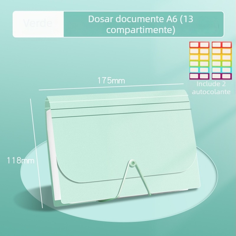 Mapă A6 mini cu 13 buzunare, PP material, personalizare, imprimare logo (Model sy241226)
