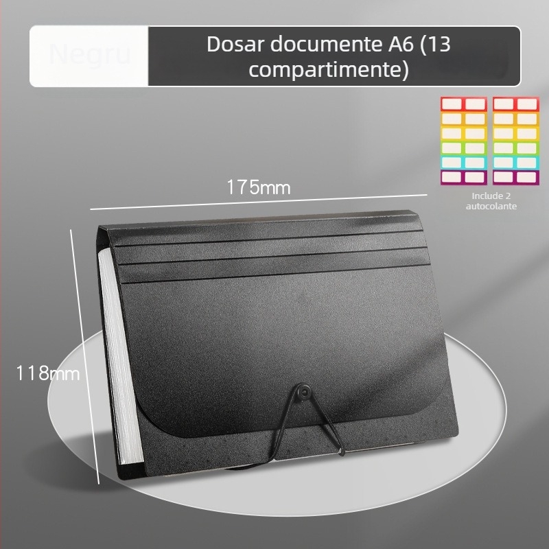 Mapă A6 mini cu 13 buzunare, PP material, personalizare, imprimare logo (Model sy241226)