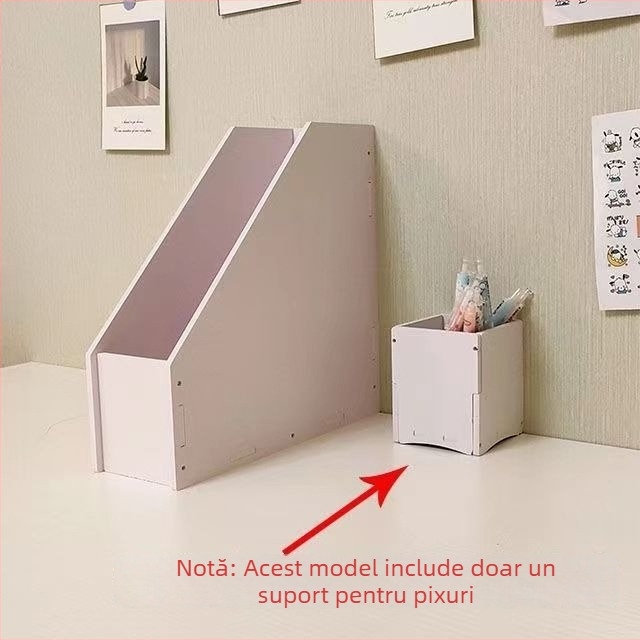 Organizator de documente pentru birou din placă lemn-plastic, model File box, brand Yuzi slo, grosime 5 mm, lățime a spatelui 90 mm