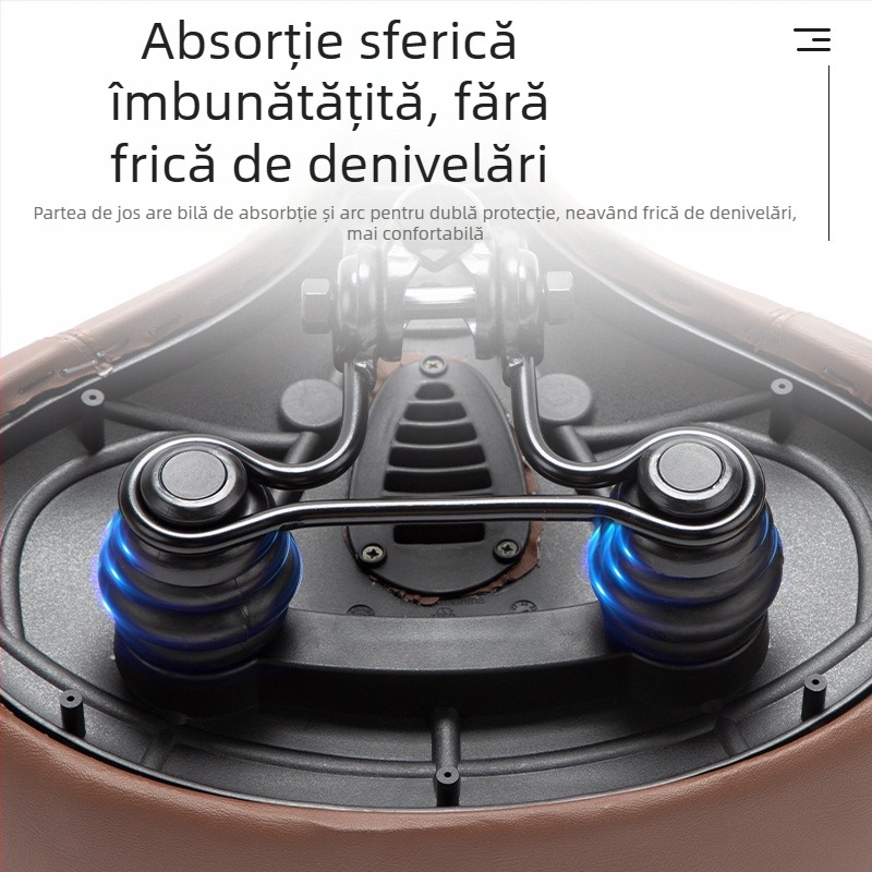 Șezătură pentru bicicletă electrică XRTC, Modelul 1003, Memory Sponge, Piele artificială, Plastic, Fier, Compatibil cu vehicule electrice