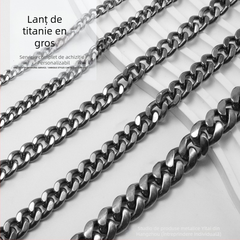 Lanț cubanez din metal, finisaj neted, marca Deep Space, vara 2021