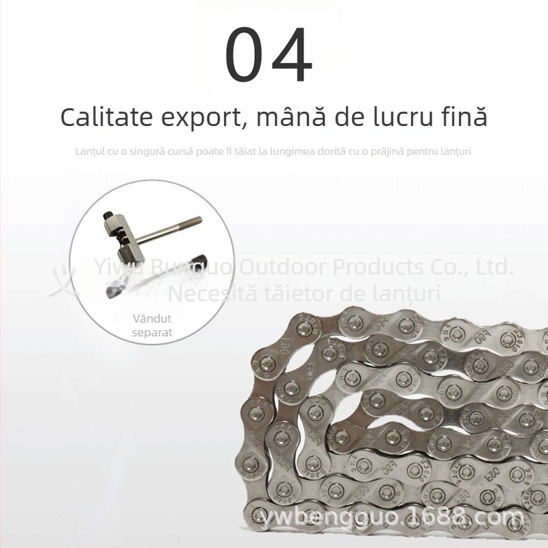 Lanț de bicicletă Jumping Fruit – electroplacat, 6-12 viteze, pentru biciclete de munte și de drum