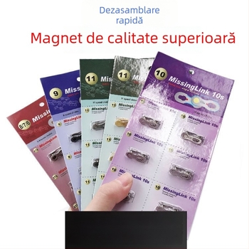 Lanț de bicicletă cu încuietoare Magic Buckle, model universal, oțel, compatibil MTB 8-11 viteze și road 24/27/30 viteze, tensiune de rupere 1000