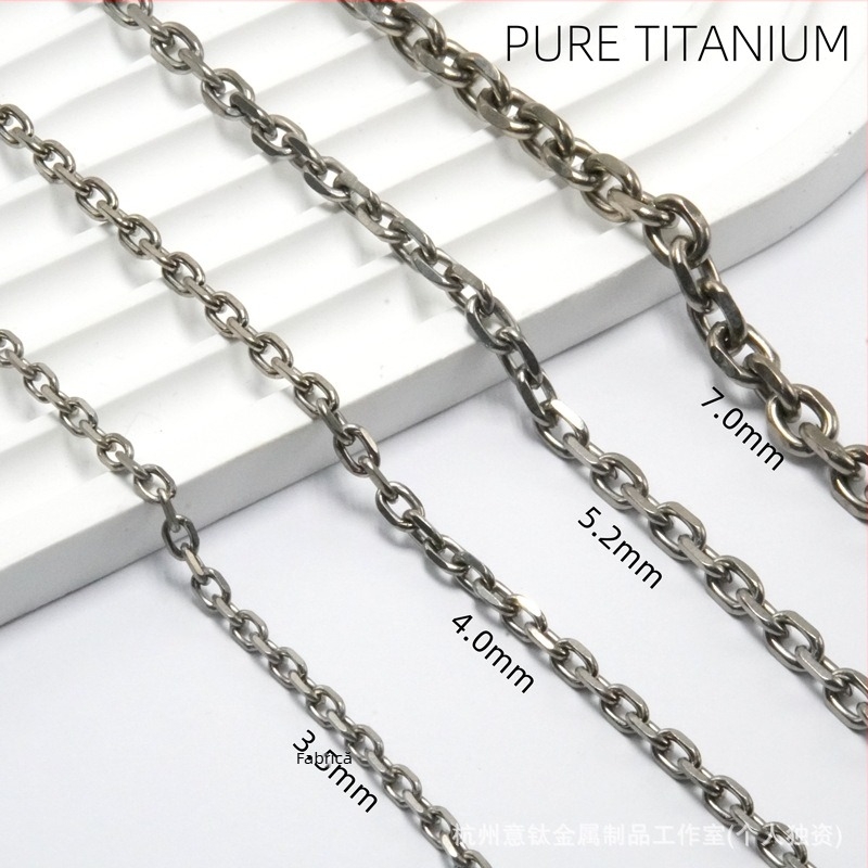 Lanț Taijiao din titan pur, ușor și rezistent la coroziune, metal placat electroplatinat pentru bărbați și femei