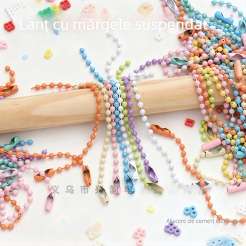  Lanț metalic tip ball chain pentru bijuterii DIY, finisaj vopsea coaptă, lanț pentru chei, lansare vară 2025