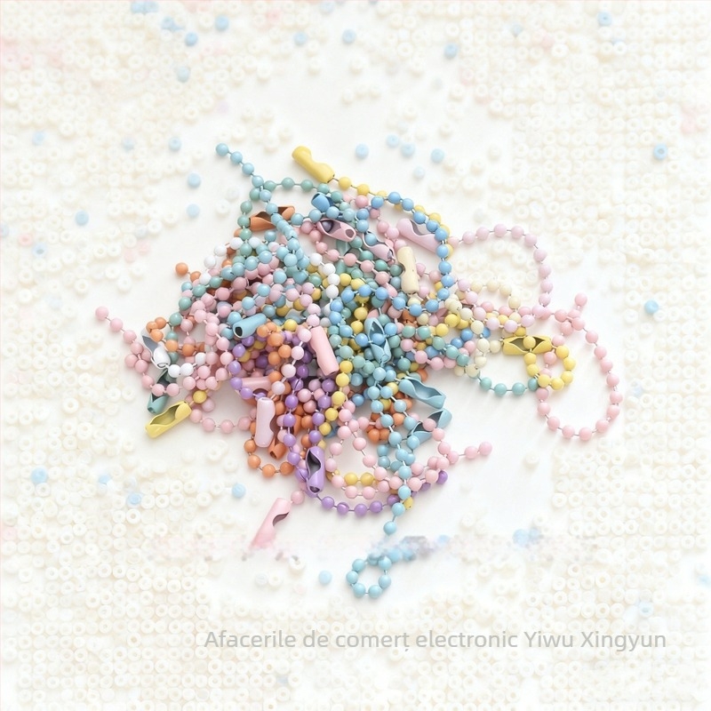  Lanț metalic tip ball chain pentru bijuterii DIY, finisaj vopsea coaptă, lanț pentru chei, lansare vară 2025