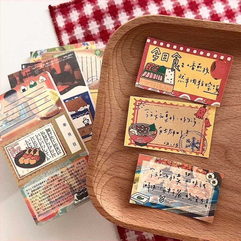 Wow Wow Card Set Colaj Pentru Jurnal – hârtie de scris, imprimare în stil japonez, materiale pentru colaj