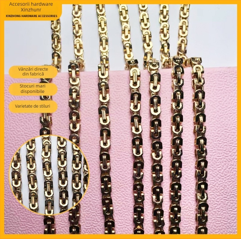 Lanț metalic pentru curea de geantă crossbody – electroplating, metal, primăvara 2025