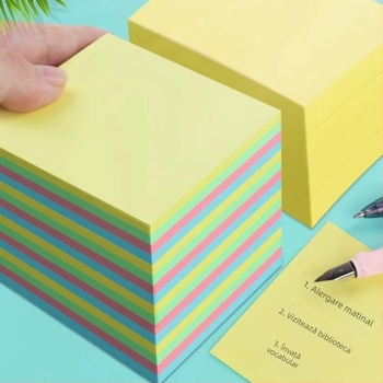 Bloc de notițe autocolante, 100 de pagini interne, pentru birou și elevi, Brand Looking for a Bear, Fără autorizare IP