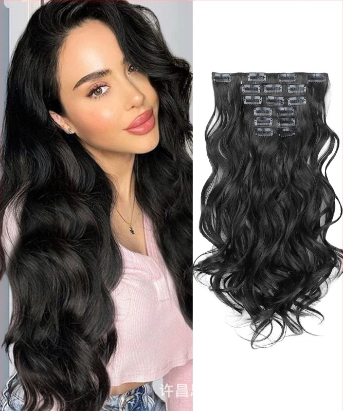 Set clip-in păr, fibre rezistente la temperaturi înalte, volum, procesare mecanică, fără vopsire sau permanentă