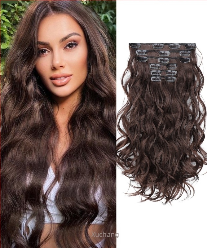 Set clip-in păr, fibre rezistente la temperaturi înalte, volum, procesare mecanică, fără vopsire sau permanentă