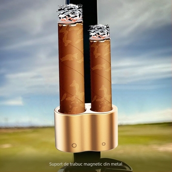 Suport magnetic pentru țigări pentru golf cart, cu găuri duble, aluminiu, stil simplu