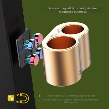 Suport magnetic pentru țigări pentru golf cart, cu găuri duble, aluminiu, stil simplu
