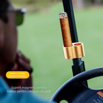 Suport magnetic pentru țigări pentru golf cart, cu găuri duble, aluminiu, stil simplu