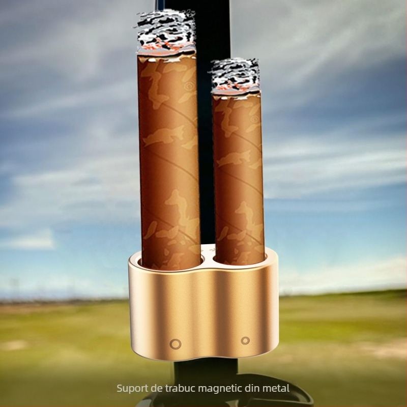 Suport magnetic pentru țigări pentru golf cart, cu găuri duble, aluminiu, stil simplu