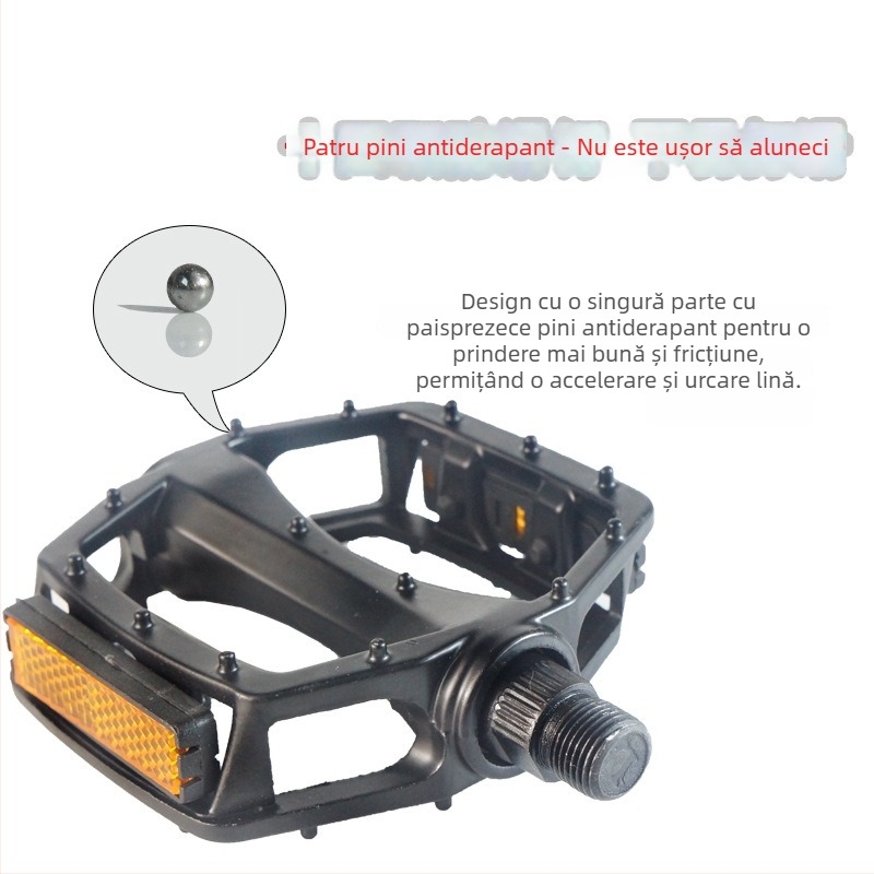 Pedala de bicicletă cu reflector, aliaj de aluminiu, model Smooth Travel British, pentru bicicletă