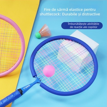 Rachetă de badminton pentru copii, durabilă – pentru vârsta 2–12 ani, ramă din aliaj de fier, greutate 95–100 g, șnururi nylon