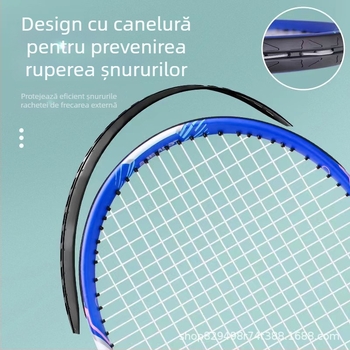 Rachetă de tenis pentru antrenament pentru adulți – Langwei, ramă din aliaj de aluminiu, șnururi din nylon