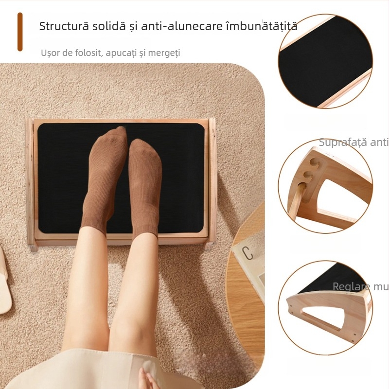 Suport pentru picioare sub birou, din lemn masiv, reglabil, pliabil, pentru birou acasă, design modern minimalist