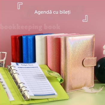 Caiet cu foi detașabile, copertă PU, 100 pagini, hârtie Forest 80 gsm, copertă din piele ecologică, stil creativ