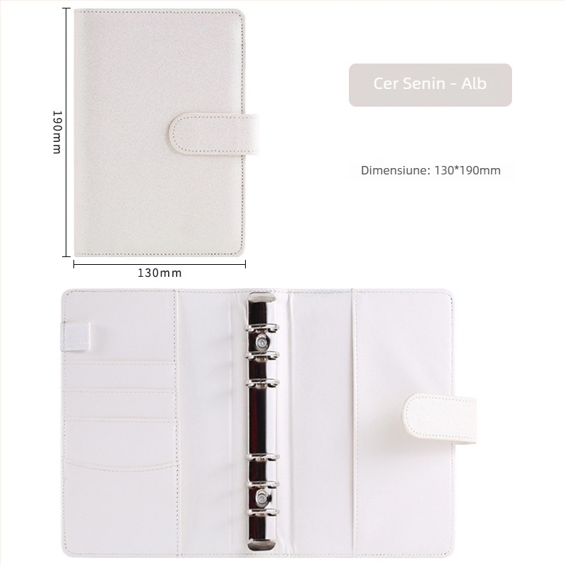 Caiet cu foi detașabile, copertă PU, 100 pagini, hârtie Forest 80 gsm, copertă din piele ecologică, stil creativ