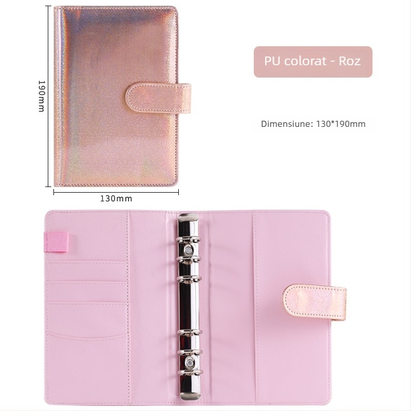 Caiet cu foi detașabile, copertă PU, 100 pagini, hârtie Forest 80 gsm, copertă din piele ecologică, stil creativ