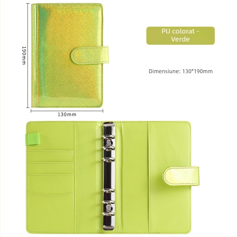 Caiet cu foi detașabile, copertă PU, 100 pagini, hârtie Forest 80 gsm, copertă din piele ecologică, stil creativ